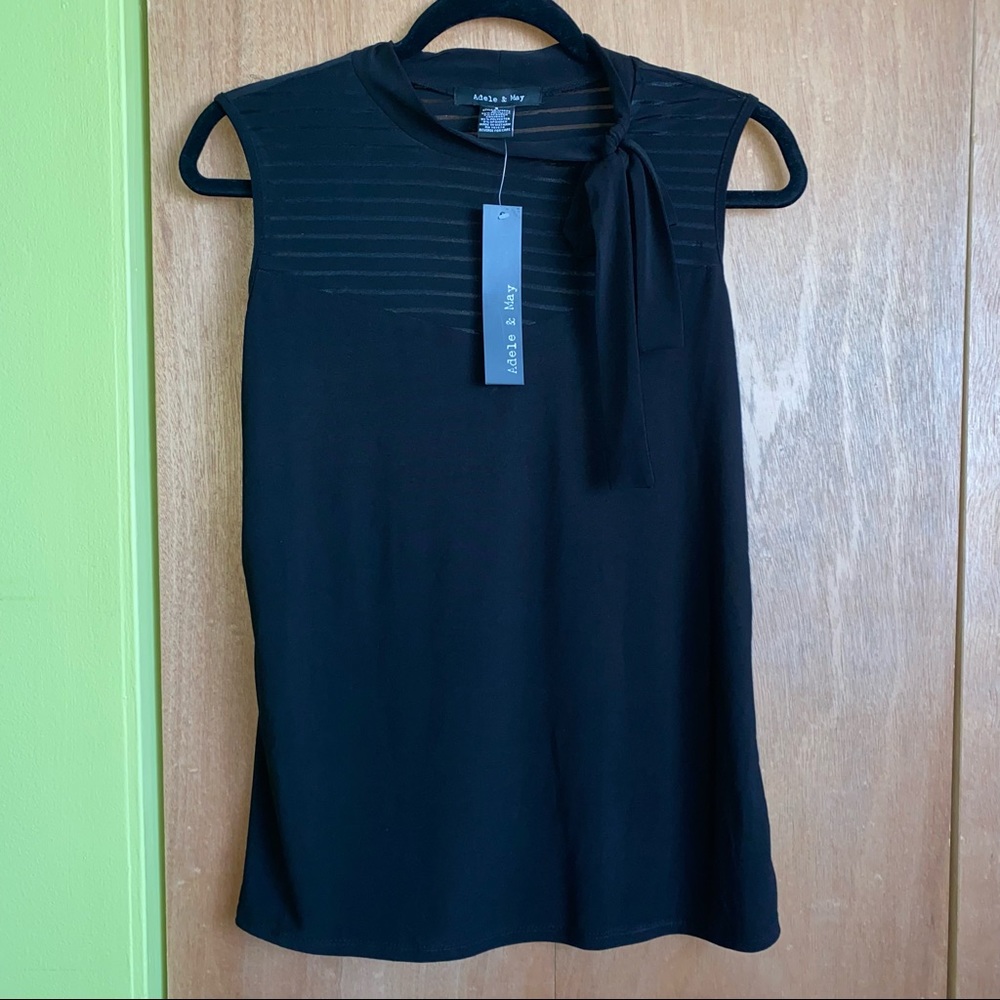 NWT Adele & May Black Blouse Top • Size Small